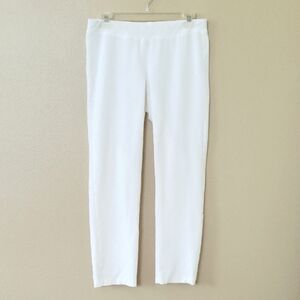 Eileen Fisher White System Washable Stretch Crepe Slim Ankle Pant - Size Small